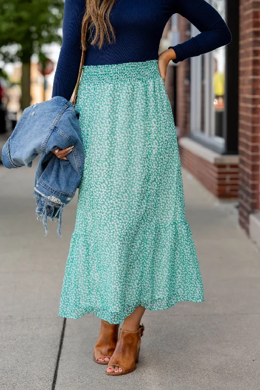 Dainty Daisies Maxi Skirt silk skirt lustrous