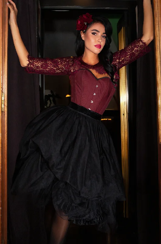 D'Amour Birdsnest Skirt (Black) velvet skirt plush