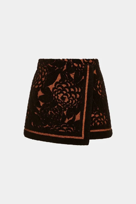 DAWN WRAP MINI SKIRT-SANDFLOWER FLORAL linen skirt airy
