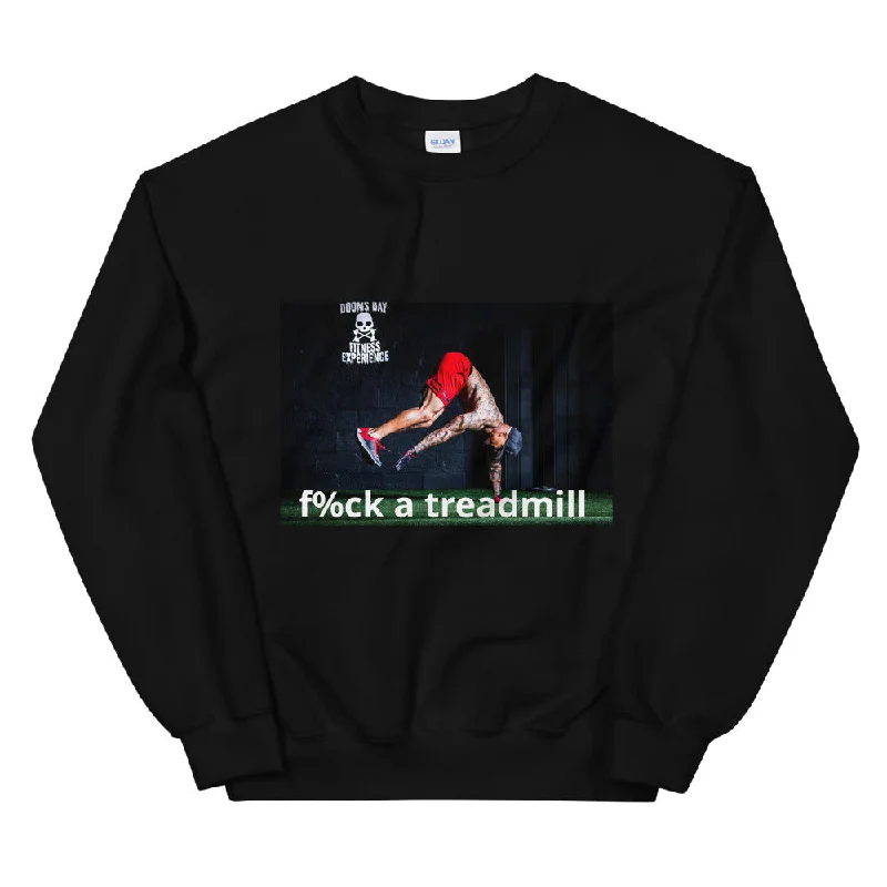 ‘F%ck a treadmill’ Unisex Sweatshirt Hoodie with Stripes Bold Sporty