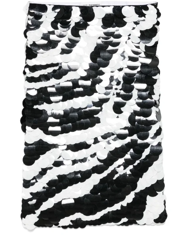 Black and Off White Classic Longuette Skirt cashmere skirt plush