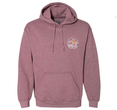 Desert Sundown - Hoodie Sweatshirt - Heather Maroon Hoodie with Applique Textured Unique Desert Sundown - Hoodie Sweatshirt - Heather Maroon Hoodie with Applique Textured Unique