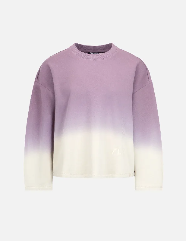 Dip-dyed Oversize Sweatshirt Hoodie with Exposed Zipper Edgy Industrial