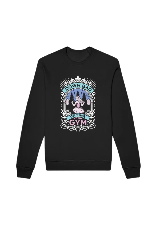 Down Bad Crying At The Gym Sweatshirt Hoodie with V-Neck Classic Versatile