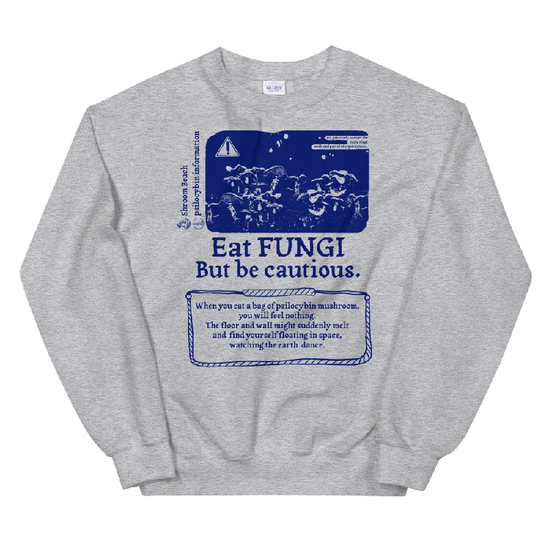 Eat Fun Guy Graphic Sweatshirt Hoodie with Button Placket Classic Preppy
