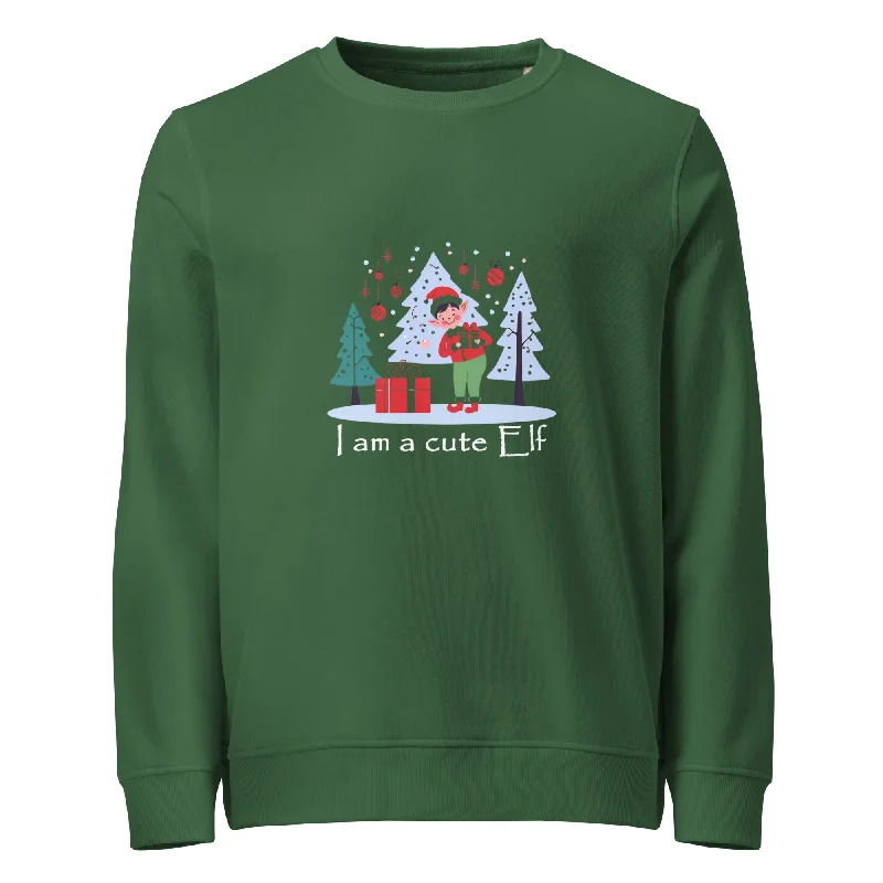 Elf Graphics Organic Sweatshirt Hoodie with Tied Waist Feminine Flattering