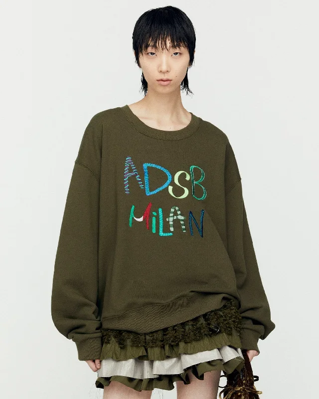 (ESSENTIAL) UNISEX ADSB MILAN EMBROIDERY SWEATSHIRTS atb1149u(KHAKI) Hoodie with Logo Branding Identity (ESSENTIAL) UNISEX ADSB MILAN EMBROIDERY SWEATSHIRTS atb1149u(KHAKI) Hoodie with Logo Branding Identity