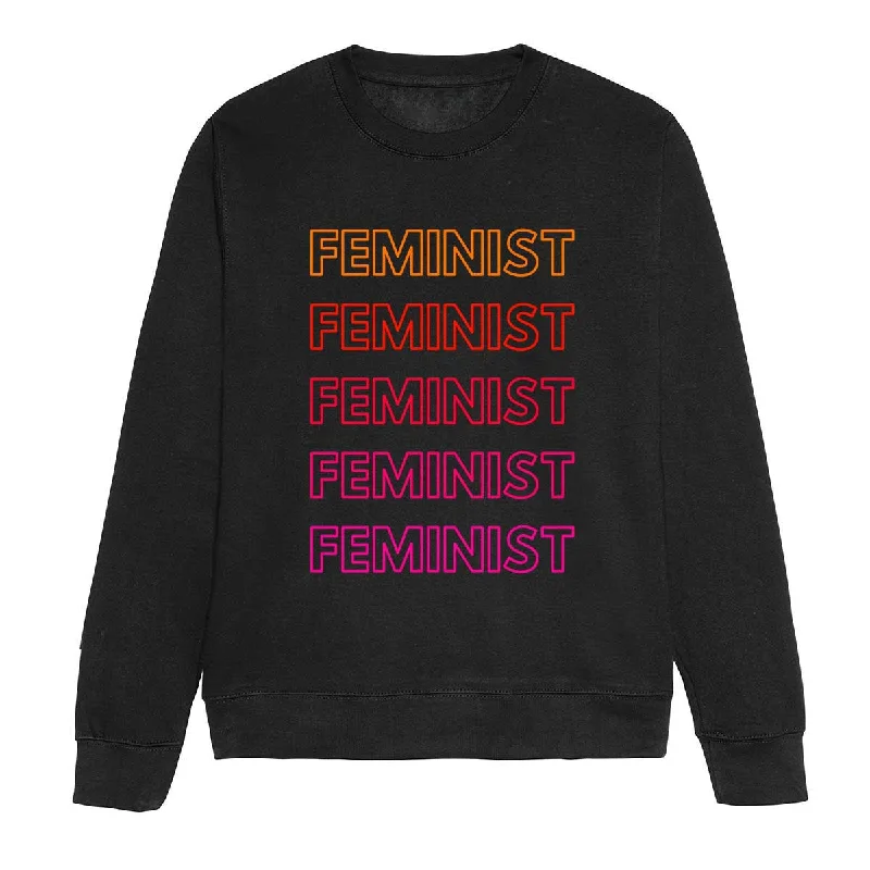 Feminist Rainbow Feminist Sweatshirt Hoodie with Hidden Zipper Minimalist Clean