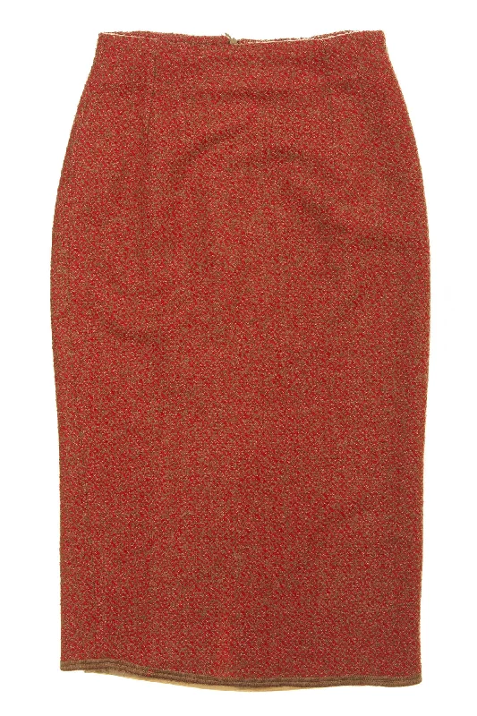 Fendi - Red Pencil Skirt -IT 40 leather skirt refined