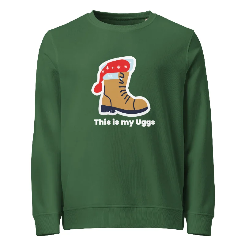 Festive Uggs Graphics Organic Sweatshirt Hoodie Jacket Zipper Layering