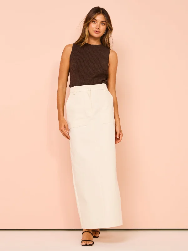 Friends with Frank The Claudia Cargo Skirt in Ecru high waist skirt