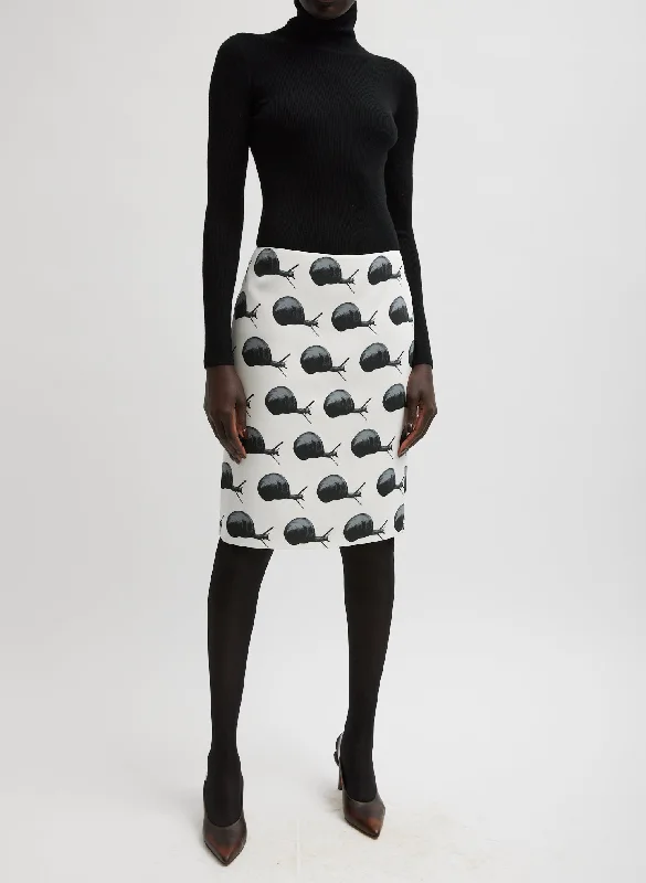 Gary Print On Stretch Crepe Pencil Skirt vintage skirt charm