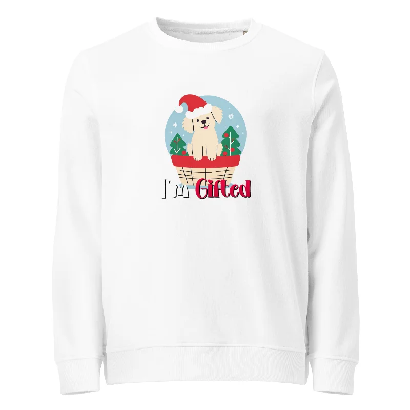 Gifted Joy Graphics Organic Sweatshirt Hoodie with Hem Raw Edge Edgy Unfinished