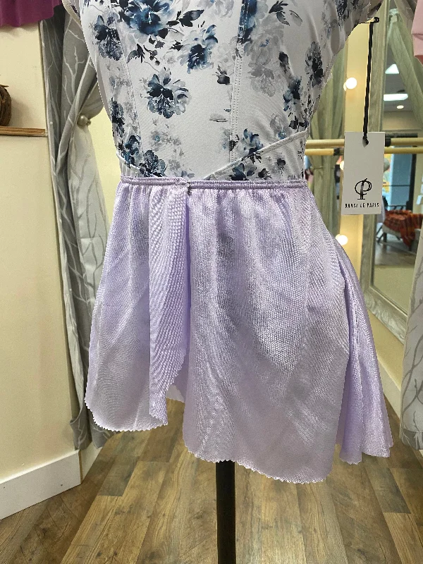 Girls Lilac Handmade Silk Stretch Waist Ballet Skirt asymmetrical skirt cut