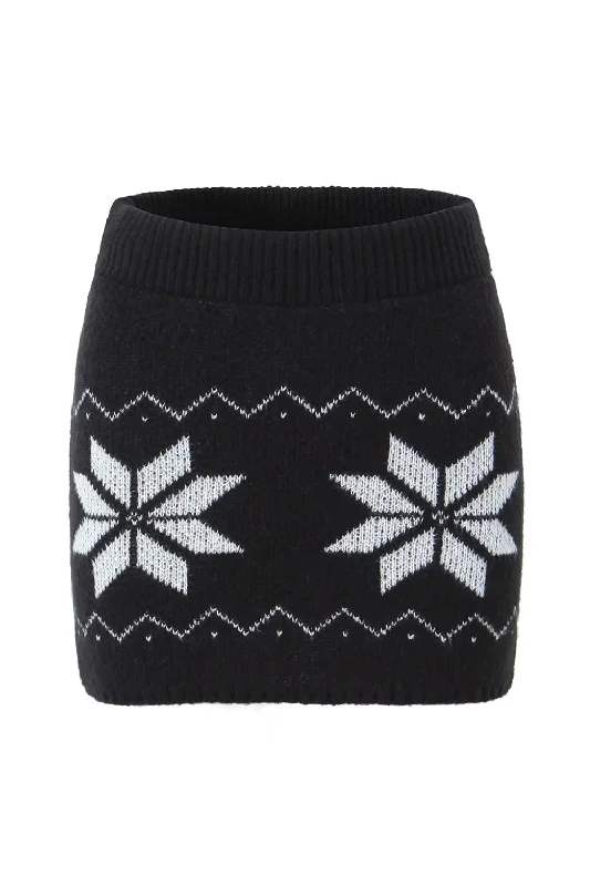 'Gretchen' Knitted Short Skirt (2 Colors) pleated skirt texture