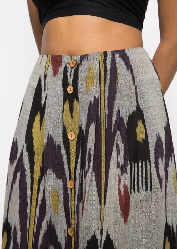 Grey Pleated Midi Skirt chiffon skirt airy