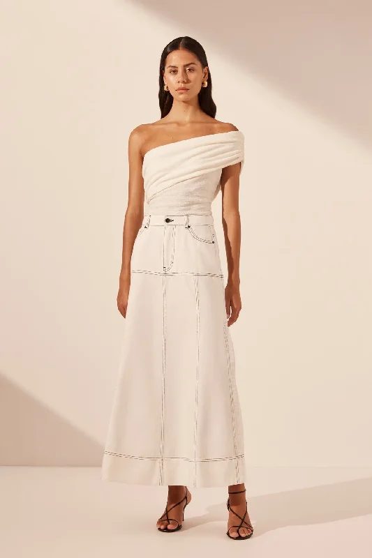 HANA PANELLED MIDI SKIRT midi skirt versatile