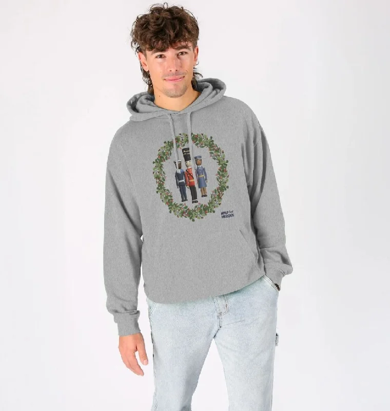 Heroes Christmas Characters Overhead Hoody Grey Hoodie with Zipper Placket Modern Functional Heroes Christmas Characters Overhead Hoody Grey Hoodie with Zipper Placket Modern Functional
