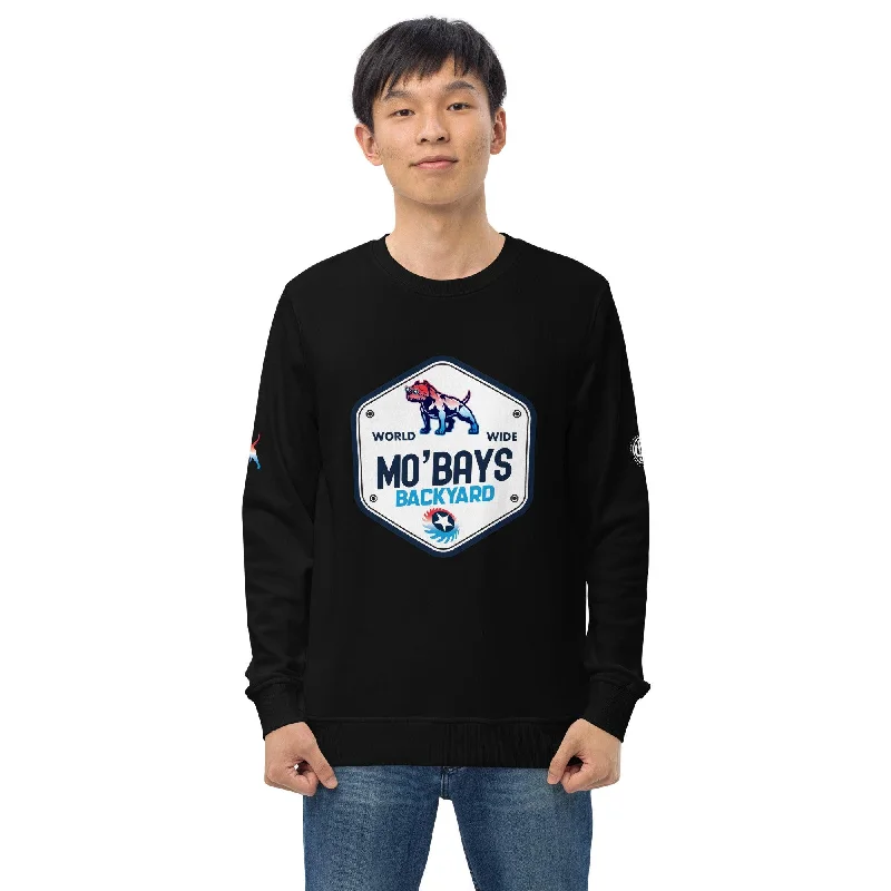 Hexagon Two Unisex Organic Sweatshirt Hoodie with Hem Raw Edge Edgy Unfinished