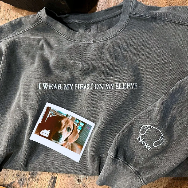 Comfort Color® In My Dog Mom Era Sweatshirt with Custom Embroidered Dog Ear on Sleeve Hoodie Jacket Zipper Layering Comfort Color® In My Dog Mom Era Sweatshirt with Custom Embroidered Dog Ear on Sleeve Hoodie Jacket Zipper Layering