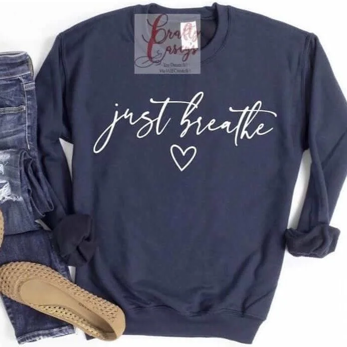 Just Breathe - Sweatshirt Hoodie with Elastic Waist Stretchable Comfortable