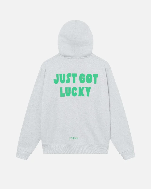 Just Got Lucky Hoodie Hoodie with Button Classic Timeless