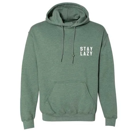 Lazy - Hoodie Sweatshirt - Heather Green Hoodie Crop Top Short Trendy