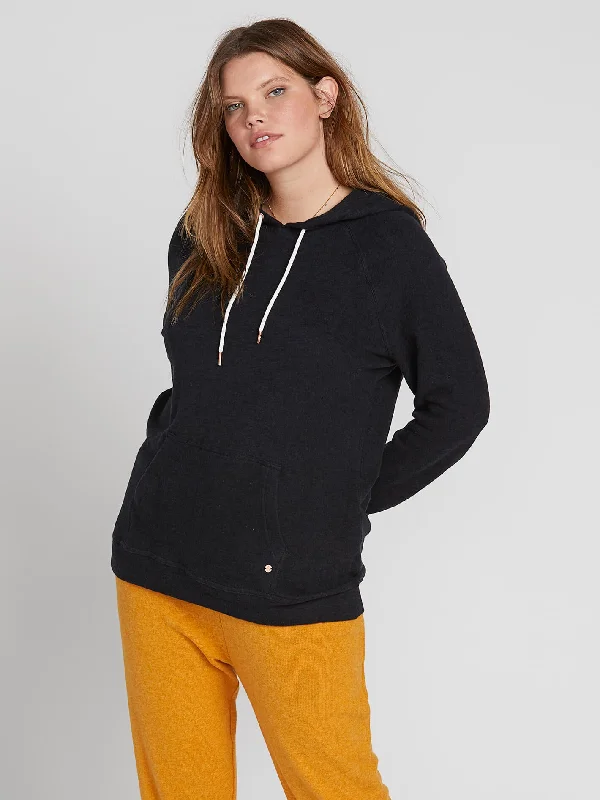Lived In Lounge Plus Size Hoodie - Black Hoodie with Lace Feminine Delicate