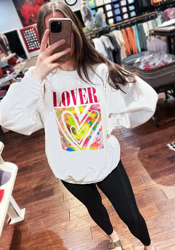 Lover Sweatshirt Hoodie with Hem Patch Decorative Personalized