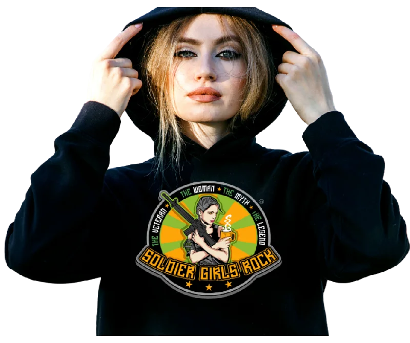 Soldier Girls Rock Hoodie Cotton Hoodie Fleece Lining Warmth