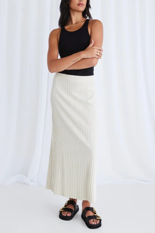 Luck Bone Rib Knit Skirt cashmere skirt soft