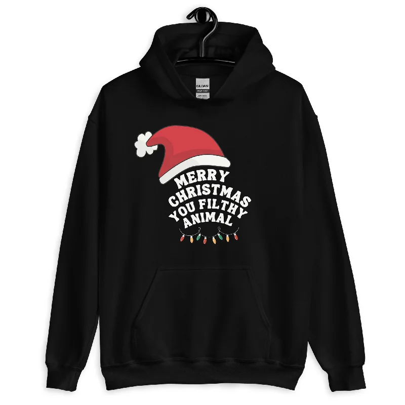 Merry Christmas You Filthy Animal! Love You! Hoodie Hoodie with Lace Feminine Delicate Merry Christmas You Filthy Animal! Love You! Hoodie Hoodie with Lace Feminine Delicate
