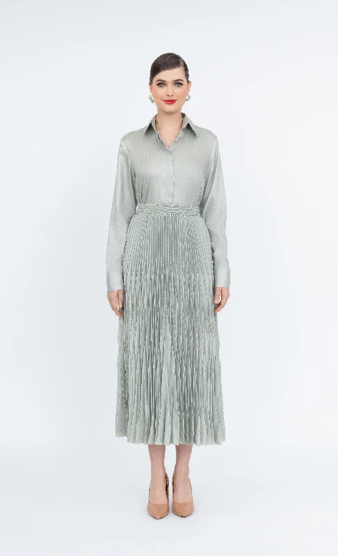 Viviana Skirt in Laurel Green patchwork skirt art