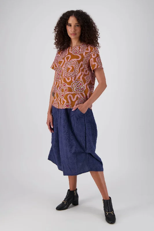 Milwaukee Textured Skirt Navy cashmere skirt soft