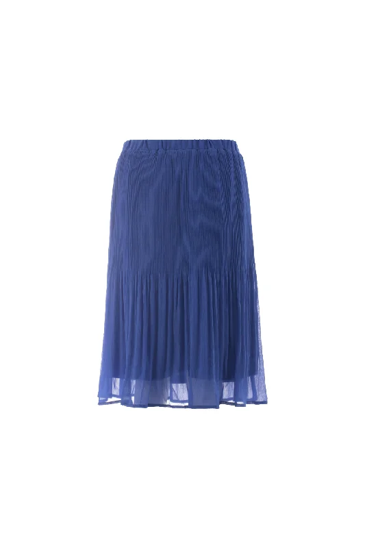 Mini Pleat Chiffon Skirt | MARINE | 8542AR denim skirt casual