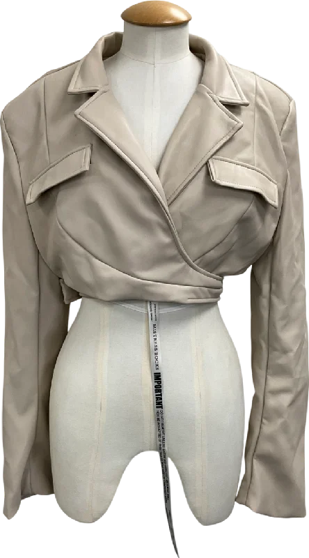 Mistress Rocks Beige Wrap Jacket In Taupe UK S Insulated Jacket Fitted Jacket Loose Jacket Mistress Rocks Beige Wrap Jacket In Taupe UK S Insulated Jacket Fitted Jacket Loose Jacket