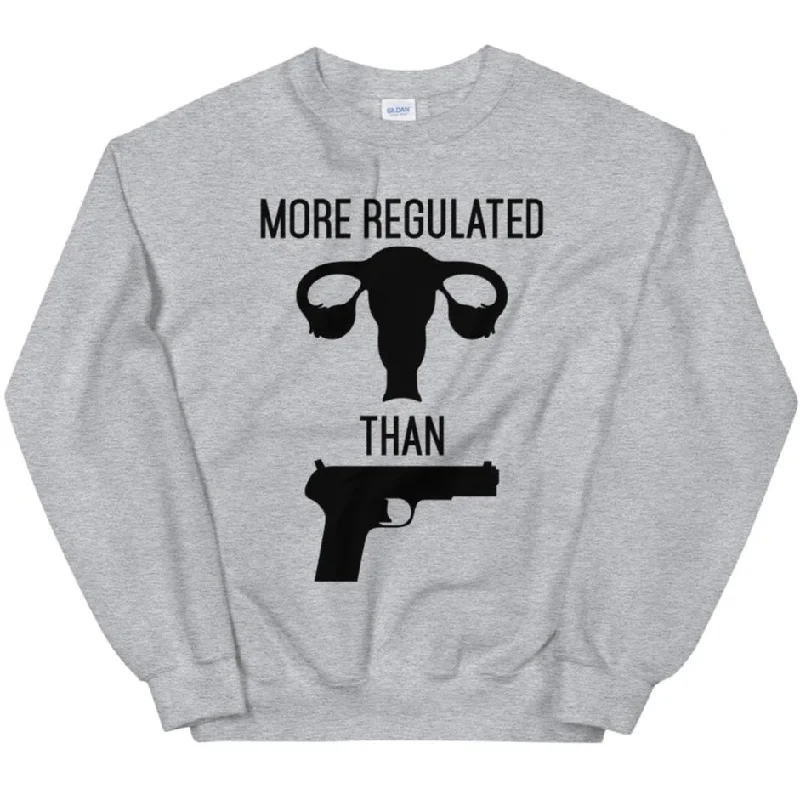 More Regulated Than Guns -- Sweatshirt Hoodie with Rhinestones Sparkly Elegant