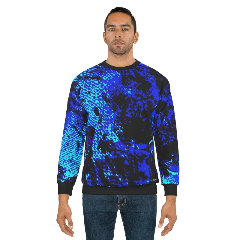 "Mystic Cube" (Cosmic Fusion - Indigo) - Unisex Sweatshirt Hoodie with Relaxed Fit Easy Casual