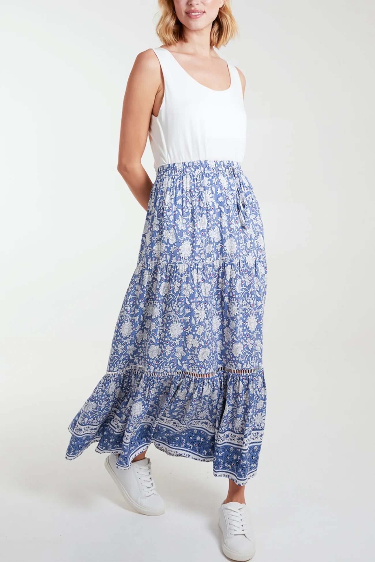 Naomi Floral Print Maxi Skirt wool skirt warm