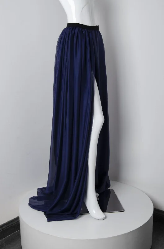 Navy Blue Wrap Skirt denim skirt trendy