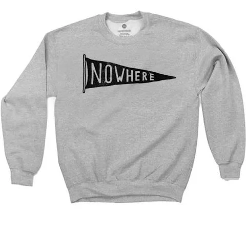 Nowhere - Sweatshirt - Heather Grey Hoodie with Camouflage Military Edgy
