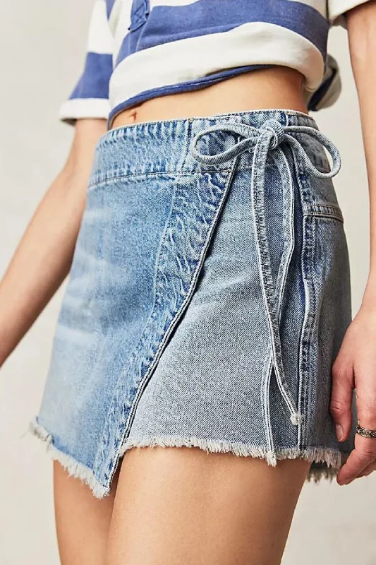 Free People: Emmy Denim Skort corduroy skirt durable