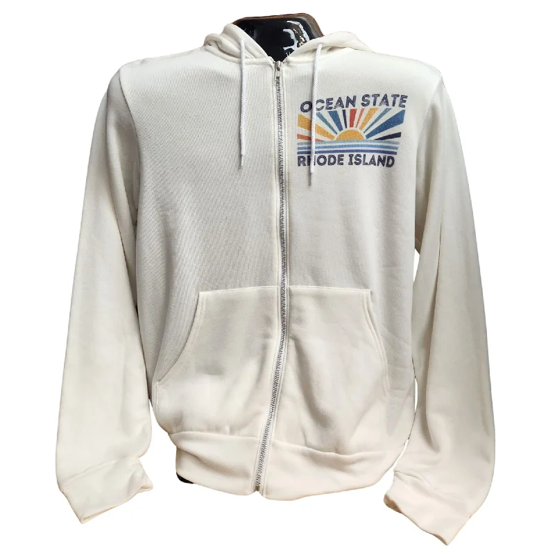 Ocean State Rhode Island White Vintage Unisex Zip Hoodie Hoodie with Hem Detail Decorative Unique Ocean State Rhode Island White Vintage Unisex Zip Hoodie Hoodie with Hem Detail Decorative Unique
