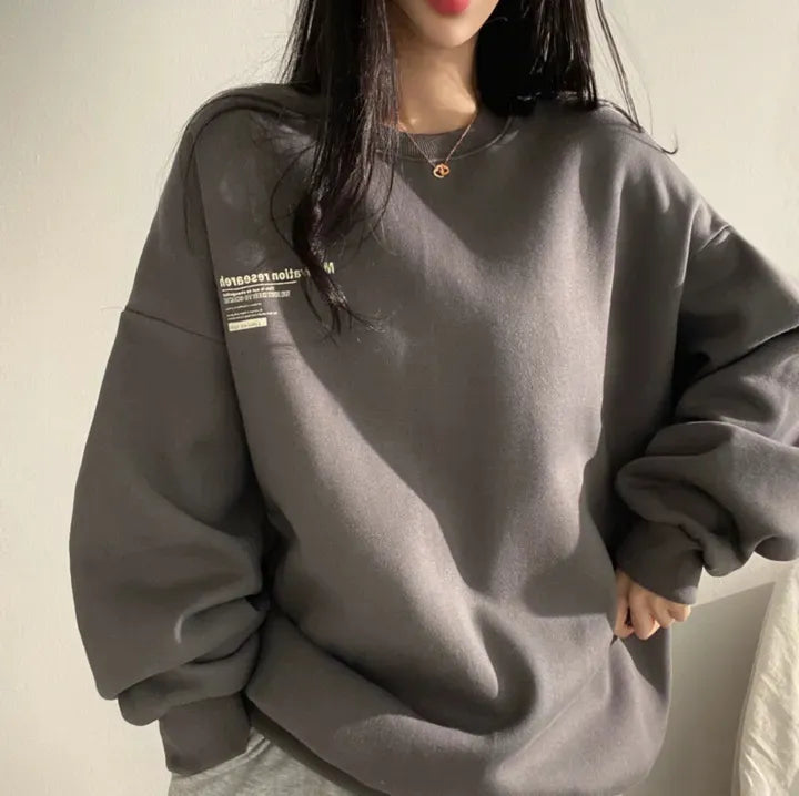 Korean Fashion Oversized Long Sleeve Sweatshirts/Loose Pullovers Harajuku Womens Hoodie with High Neck Warm Protective Korean Fashion Oversized Long Sleeve Sweatshirts/Loose Pullovers Harajuku Womens Hoodie with High Neck Warm Protective