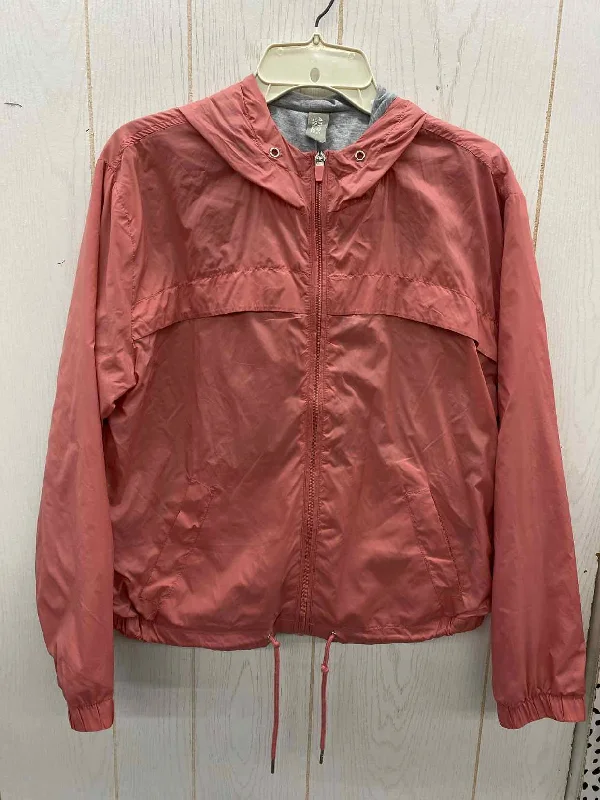 Pink Womens Size M Jacket (Outdoor) Zippered Front Buttoned Front Snap Front