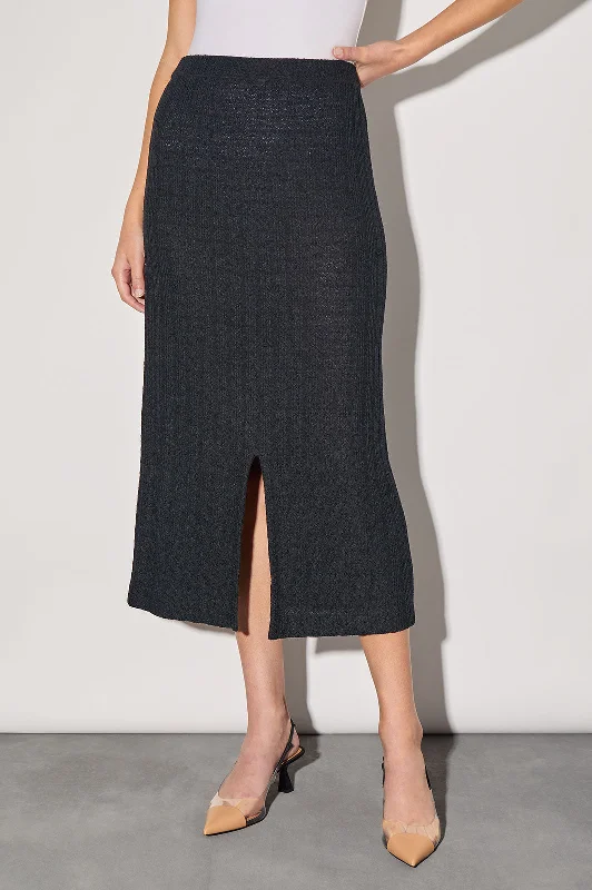 Plus Size Textured Knit Maxi Skirt patchwork skirt art