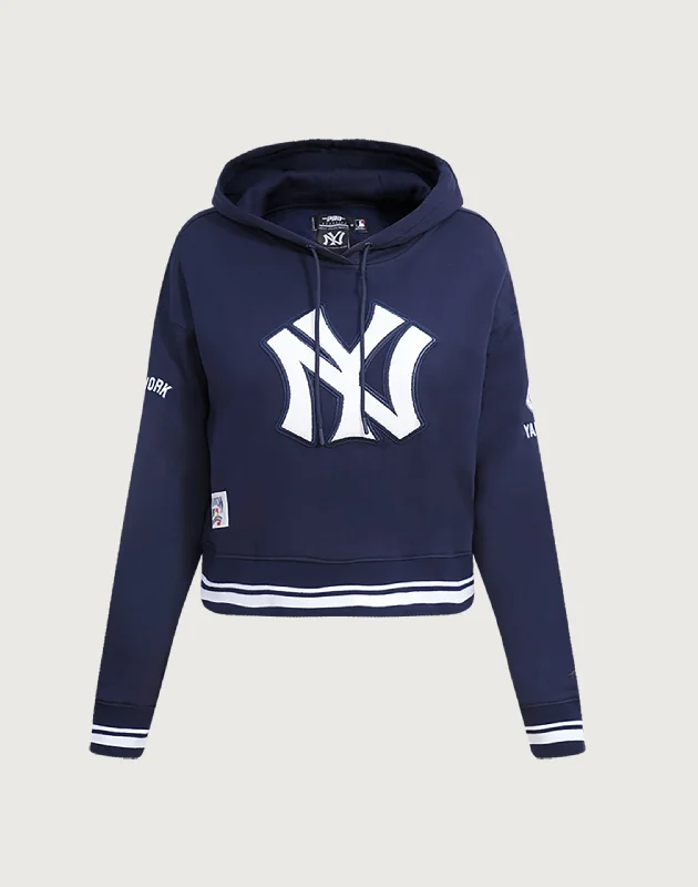 Pro Standard New York Yankees Retro Classic Cropped Hoodie Hoodie with Zipper Placket Modern Functional Pro Standard New York Yankees Retro Classic Cropped Hoodie Hoodie with Zipper Placket Modern Functional