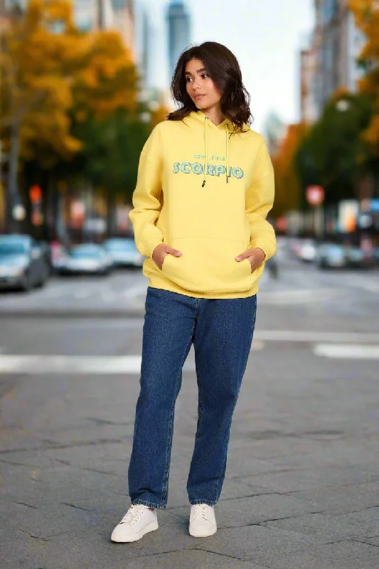 Sweat Shirt Loose Fit Hoodie Printed Hoodie with Cuffed Sleeves Snug Secure