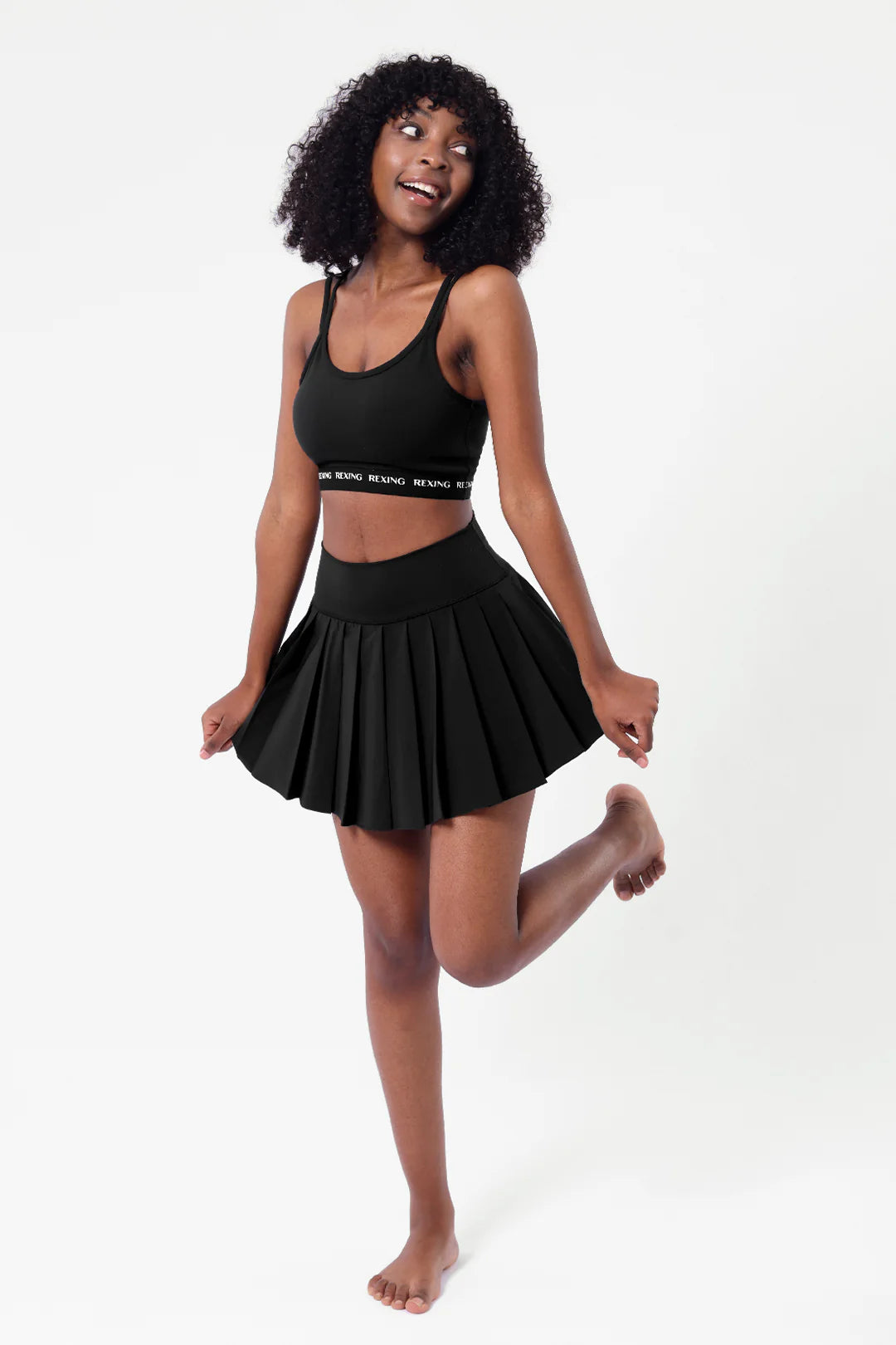 [Rexing x Peiliee Sport] Tennis Girl Breathable Tennis Skirt with Inner Shorts and Pockets corduroy skirt cozy