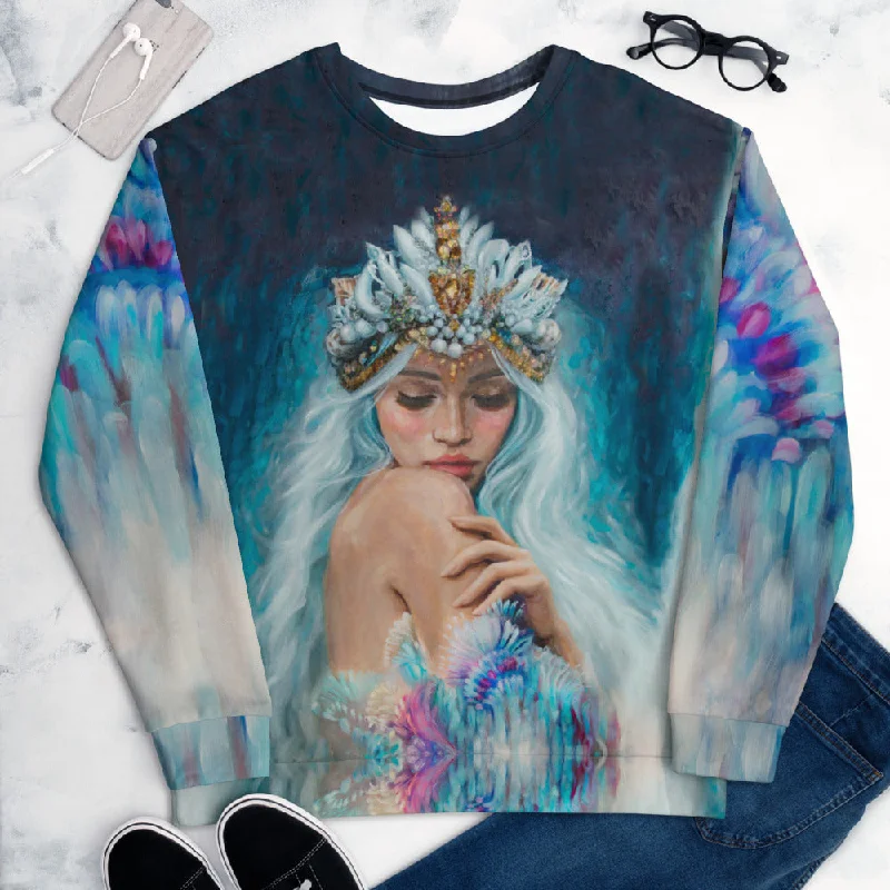"Sea Queen" Sweatshirt Hoodie with Gradient Ombre Colorful